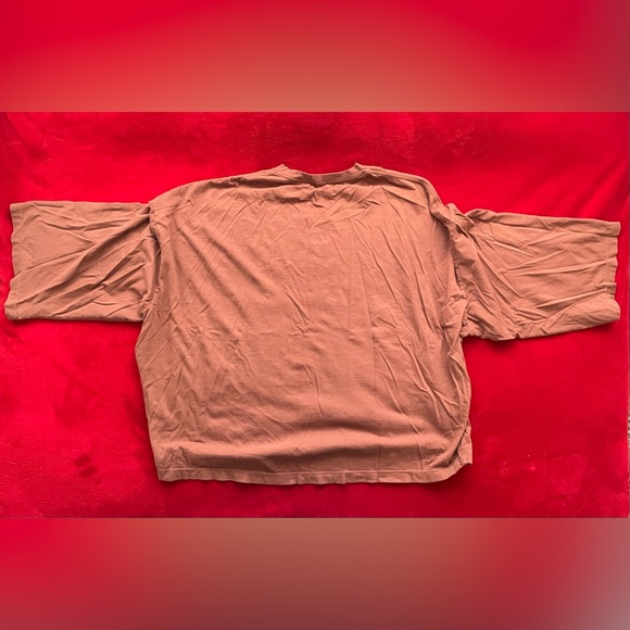 SOLD ✅ TKEES Women's 3/4 Sleeve Pullover Orange Oversized Crop T-Shirt Sz: 3 (M) - Picture 6 of 6